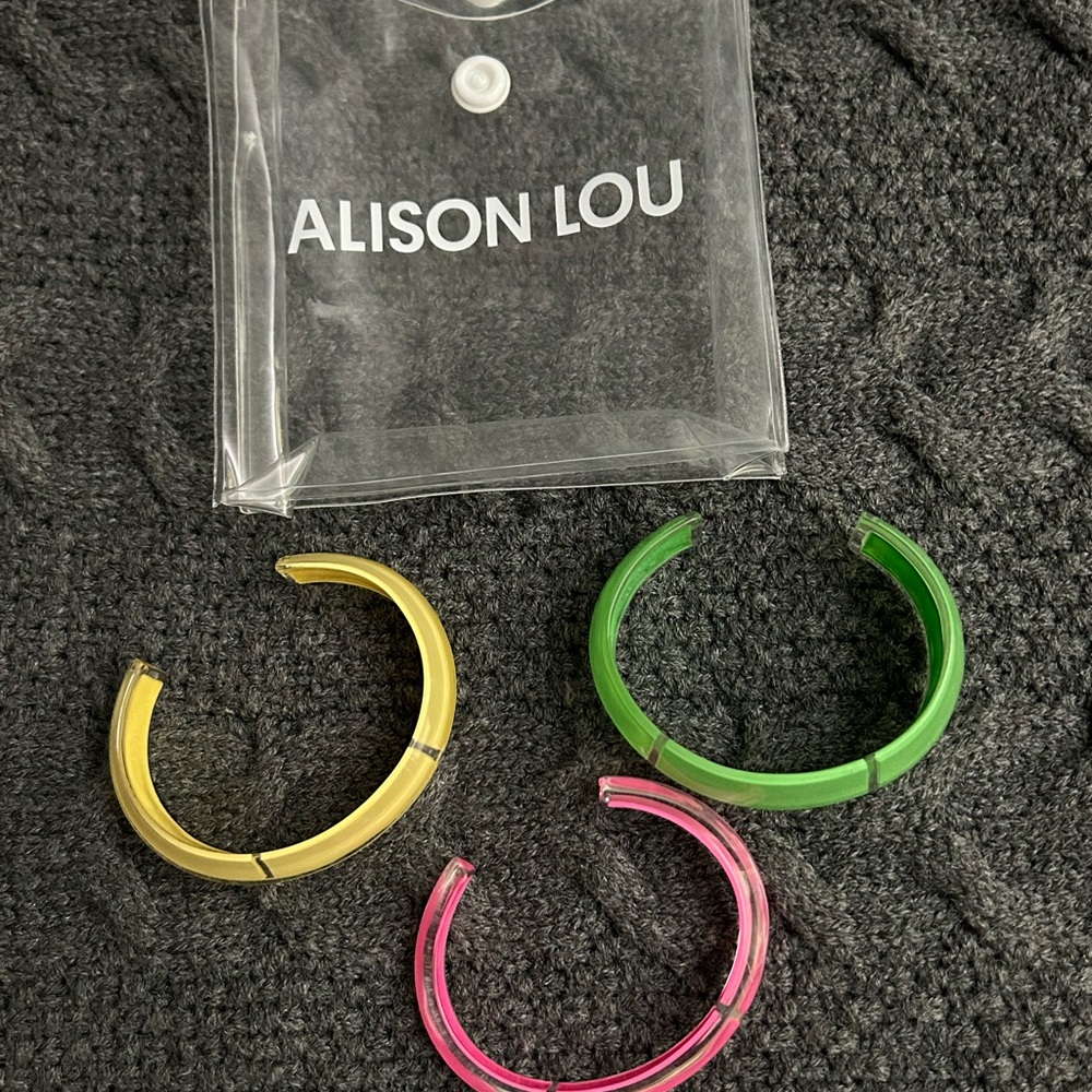 Set of Three (3) ALISON LOU Jelly Cuff Bracelets, Brand New - Picture 2 of 6